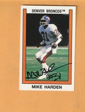 Mike Harden Denver Broncos AUTO Signed 1989 Panini Sticker Michigan Wolverines