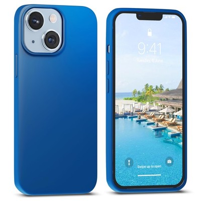 IceSword Blue Liquid Silicone iPhone 15 Case Full Body Slim Shockproof