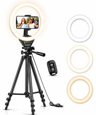 Sensyne Ring Light with Stand, 50" Phone Tripod for iPhone  Android, LED Ring L