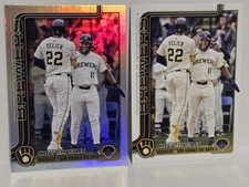 YELICH/CHOURIO 2025 Topps Update Crew Missiles Rainbow Foilboard + Base Brewers
