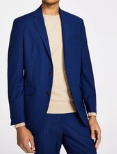 Kenneth Cole Reaction Mens Techni Cole Slim Fit Suit Jacket Blue Sz 40L NWT db8