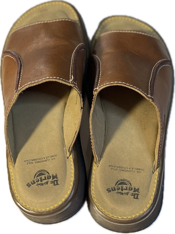 Dr Martens Slide Sandal Men's Size 7 Brown Leather Air Cushioned Soles Open Toe - Image 3 of 4