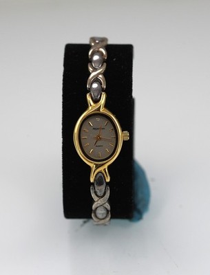 Majestron Damen Armbanduhr Edelstahl Anthrazit Gold WR Batterie Beige Quarz