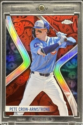 Pete Crow-Armstrong RED BLUE  REFRACTOR  CARD TOPPS  CHROME CUBS MINT