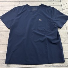 FIGS Technical Collection Leo Three Pocket Short Sleeve Scrub Top Men's XL Blue