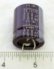 Nichicon 200v 220uF Snap In Radial Electrolytic Capacitor PK M