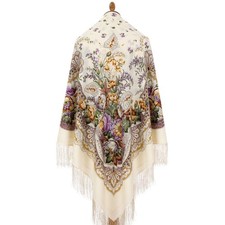 Pawlow Posad/Pavlovo Posad Schal-Tuch Folklore 146x146 Wolle 678-2