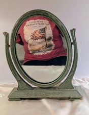 Mirror Oval Victorian Swivel Green Vanity Ped...