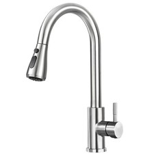 Brushed Nickel Kitchen Faucet Sink Mixer Faucet Pull Down Sprayer Single Handle