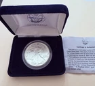 1988 American Eagle .999 Troy oz. Silver Dollar Coin Original Box & COA