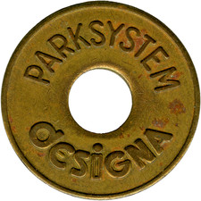 ☆ SPAIN ☆ PARKING TOKEN 24mm ☆ DESIGNA • MADRID • CONTROL SYSTEMS ☆ JETON ☆C6669