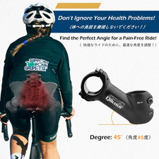 31.8 Bike Stem 45 Degree 90mm Bicycle Handlebar Stem Riser Bar Clamp MTB Stem...