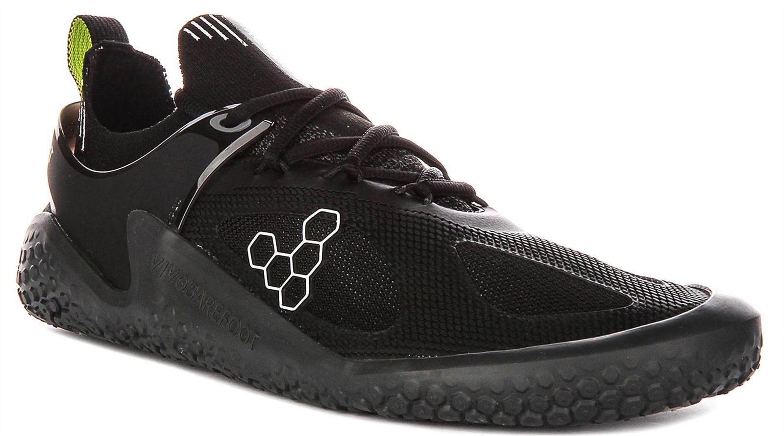 Vivobarefoot Motus Stärke Null Schnürer Netz Herren Trainer Schwarz UK 6 - 11