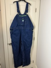 Liberty Overalls Mens 50x32 Blue Denim Relaxed Fit Bib Workwear Carpenter New
