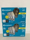 (4-Pk) EcoSmart A19 Dimmable Clear Glass Filament LED Light Bulb 2 Box
