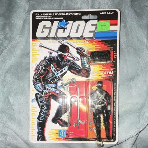 Hasbro G.I. Joe Snake Eyes Action Figure 1988 Fully Poseable w/ Backpack Uzi