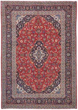 8x12 ft Vintage Hand-Knotted Red Floral Design Oriental Carpet Rug