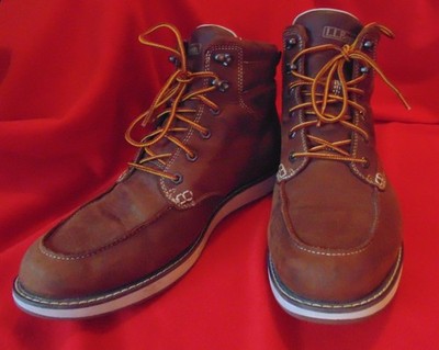 L.L. Bean Men s Brown Stonington Boots Moc-Toe Shoes Size - 14 W