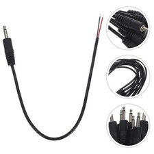 10 Pcs 3.5mm Male Plug Jack To Bare Wire Audio Cable Mono Connector Black