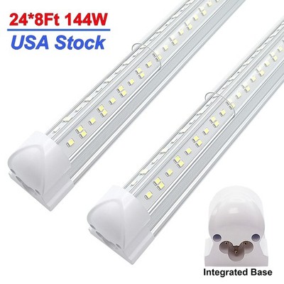 24 Pack 8Ft Led Shop Lights Hard Wire 8 Foot Led Tube Light 144W 18000Lm 6500K