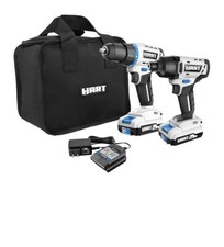 HART 20V Drill/impact Kit w/(2) 1.5A Lithium-Lon Barriers , 3- Jaw Chuck , New