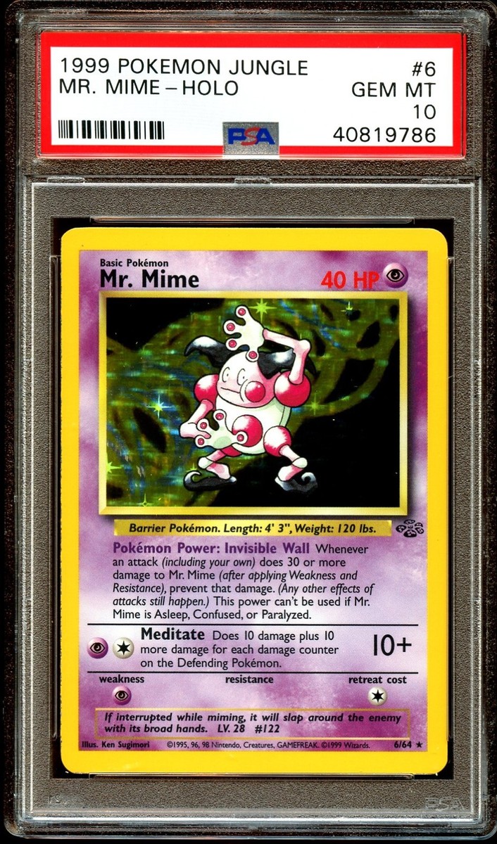 PSA 10 GEM MINT Mr. Mime 6/64 HOLO RARE Jungle Pokemon Card | eBay