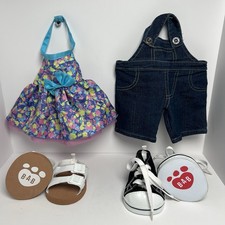 Build-A-Bear Clothes & Shoes Lot &ndash; Dress, Overalls, Sandals & Sneakers