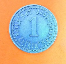 DDR Wertmarke M&uuml;nze LPG Geld 1 Mark LPG Clara Zetkin Hausneindorf Sachsen-Anhal