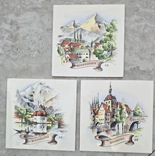 Vintage Lot Of Three V & B Danischburg  Decorative Wall Tiles - Made In Germany