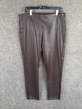 Old Navy Extra High Rise Skinny Faux Leather Pant Womens 16 Brown Ankle Zipper