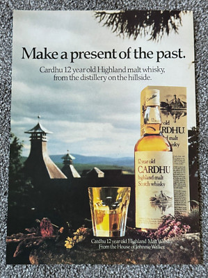 Rare Collectable Vintage 1980 Magazine Advert Picture Cardhu Malt Whisky Ad 80's