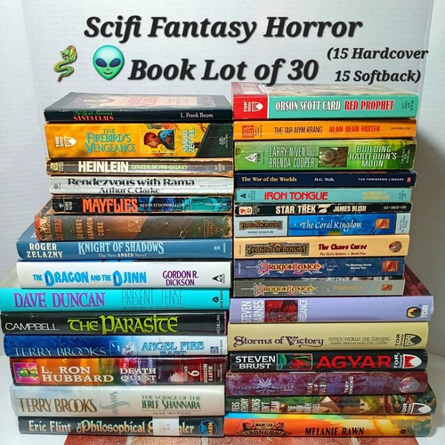 Sci-Fi Science Fiction Fantasy Book Lot Of 30 Hardcover & Paperback VTG AWESOME!