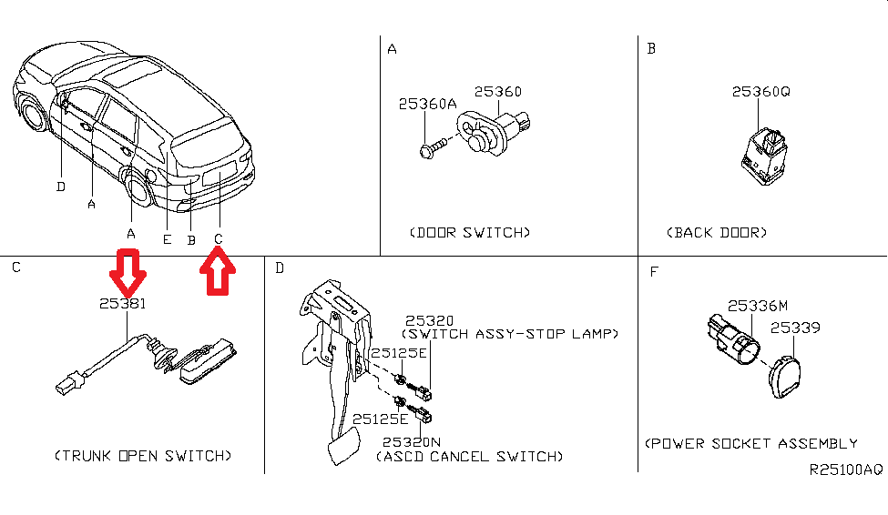 FITS 13 19 NISSAN PATHFINDER S TRUNK OPENER TAILGATE RELEASE SWITCH