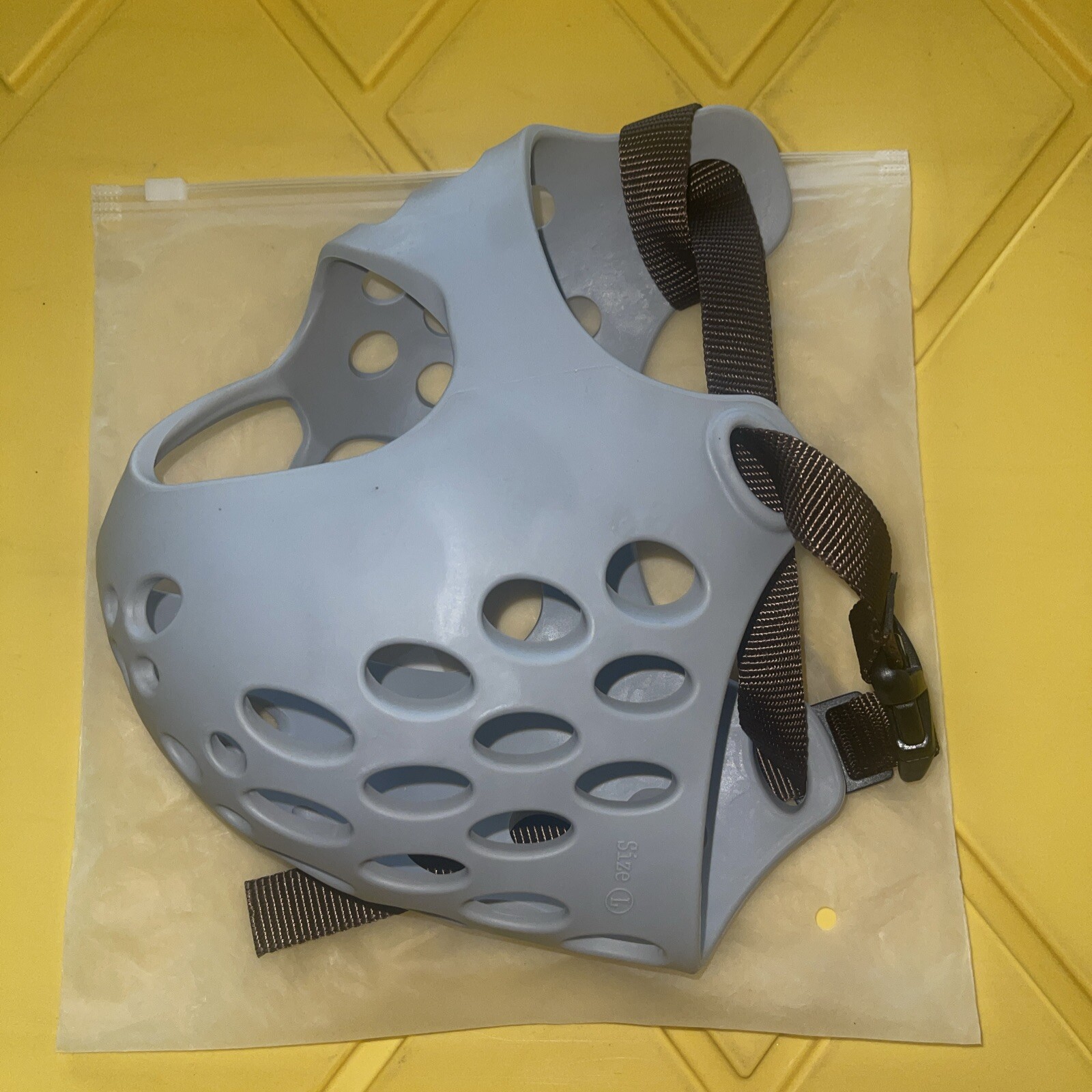 Barkless SILICONE BASKET DOG MUZZLE Stop Chewing And Biting Size 6 Gray ...