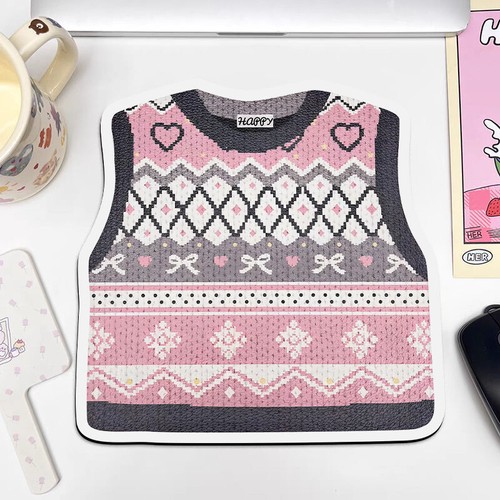 Creative Cute Sweater Printed Mouse Pad Anti-slip Thickened Keyboard Mice Mat - Afbeelding 12 van 20