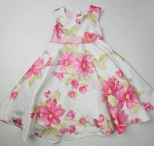  Brooke Lindsay Girls Dress PInk Floral Size 4T Sleeveless Lined 