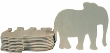 4 Inch Unfinished Wooden Elephant Shapes, Pk of 100, Ready to Paint or Decorate
