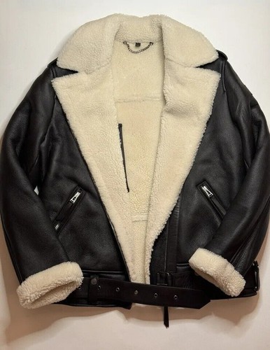 Authentic Belstaff Fera Black Shearling Sheepskin Jacket Coat 8 UK £1,725 New - Picture 2 of 11