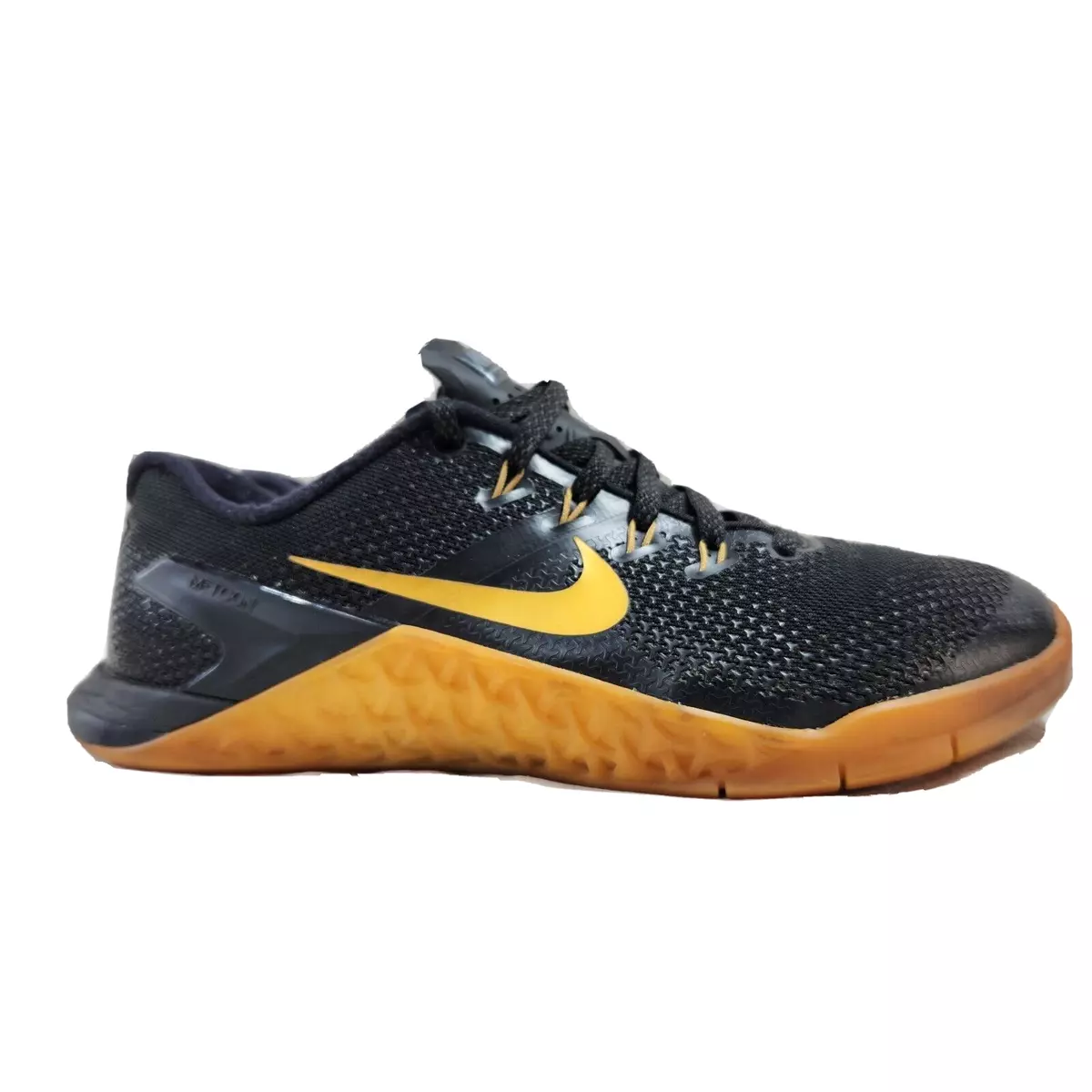 Razón Acuoso responder NIKE iD Metcon 4 Running Training Shoes Sz 7 Black/Gold/Gum AR5136-991 |  eBay