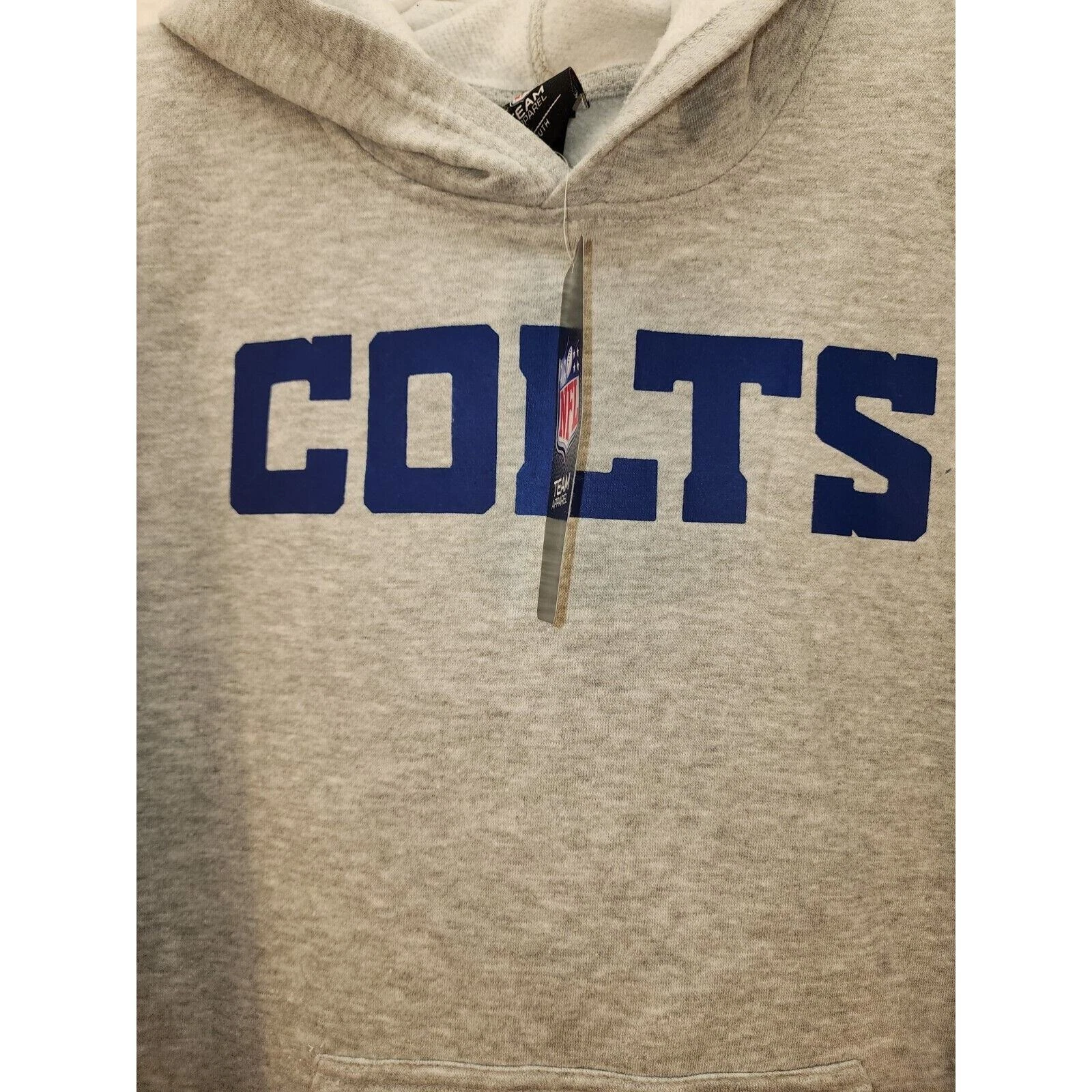 VETEMENTS Felpa con cappuccio Indianapolis Colts taglia 14 16 grande bambino calcio grigio blu