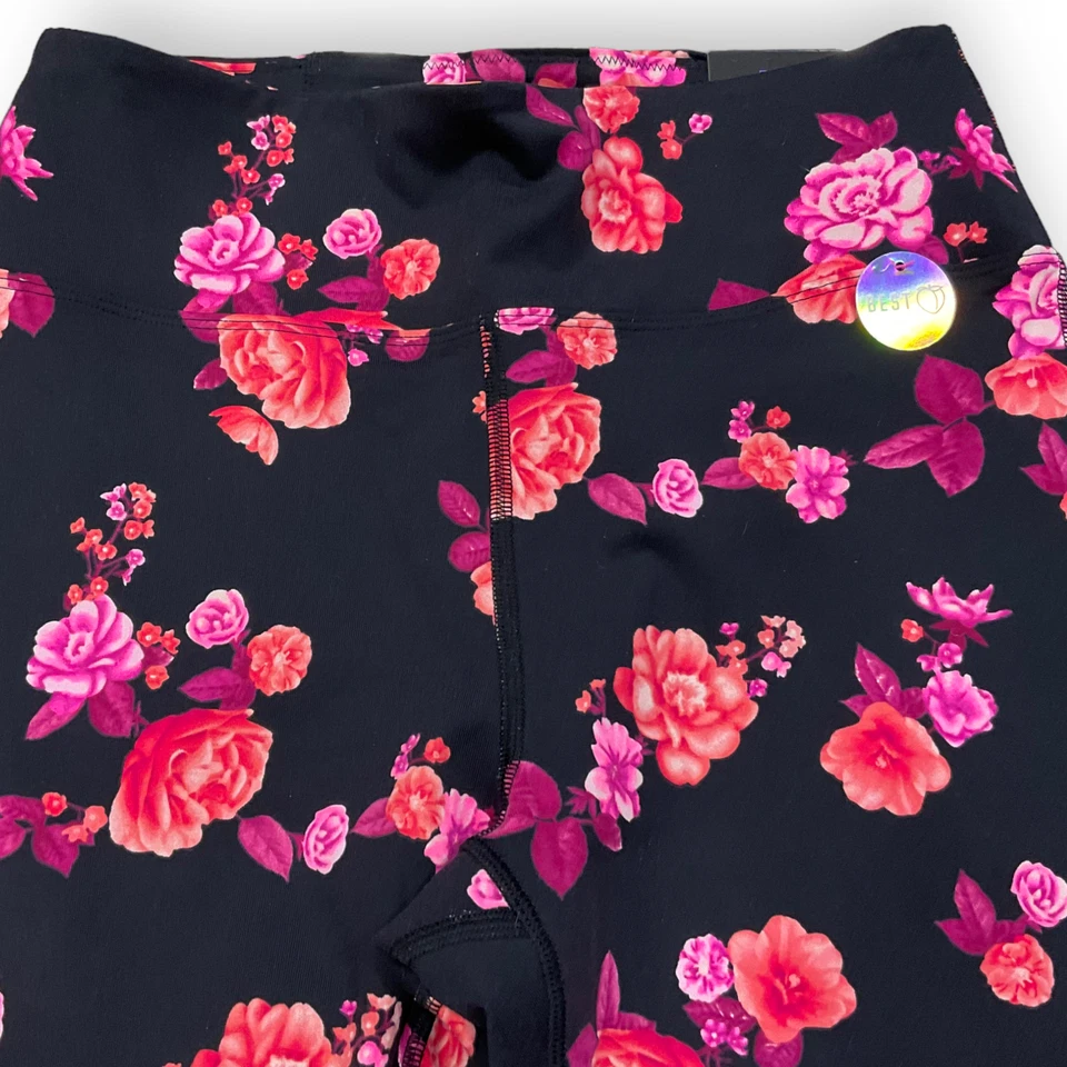 Victoria's Secret ROSA ULTIMATE V CINTURA ALTA 7/8 LEGGING Suave M Negro Floral Foto 4 de 4