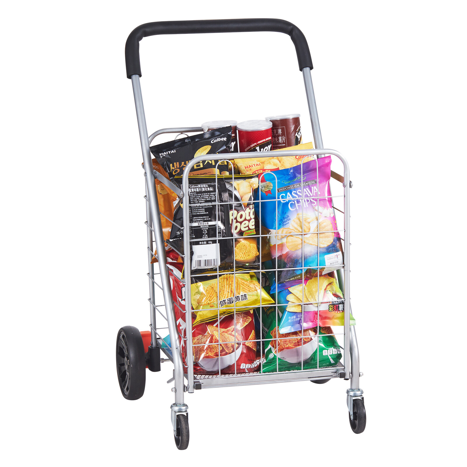 VEVOR 110 lbs Folding Shopping Cart Utility Trolley Laundry Grocery