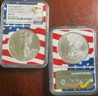 2021 NGC MS 70 First Day of Issue Type-2 American Silver Eagle in Flag Core