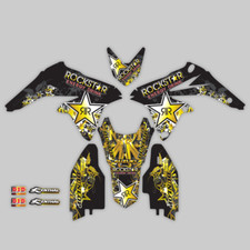 2011 - 2013 SUZUKI RMX 450 Z 450Z GRAPHICS KIT ROCKSTAR : BLACK / GOLD DECALS