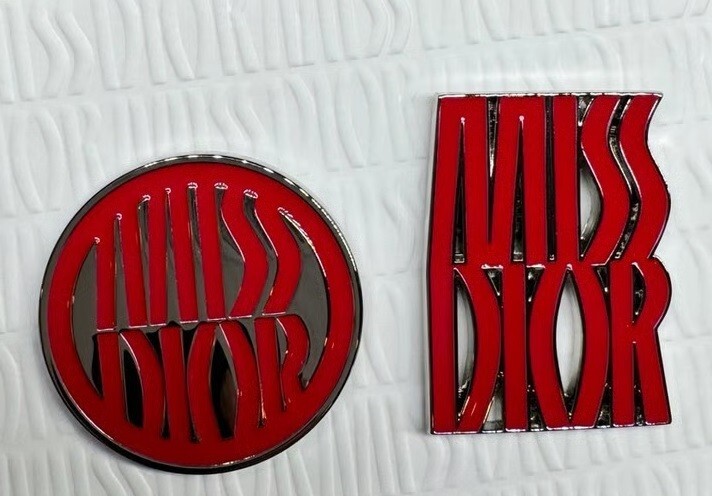 Miss Dior Brooch Pin ⭐Set of Two ⭐ Red/Silver Logo Limited