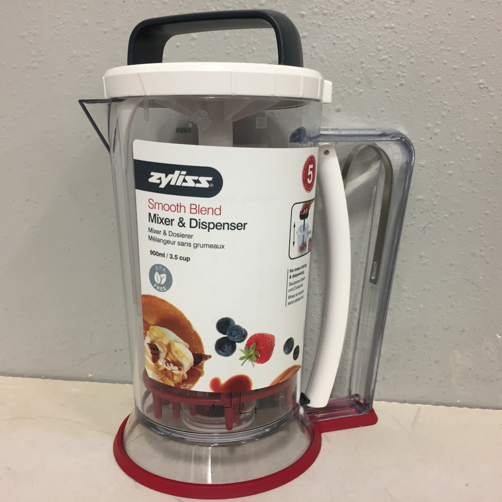 Zyliss E970050U  Black/Clear/Red 3.5 cups Hand Mixer with Di