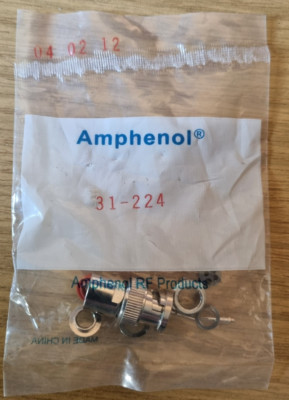 Amphenol 31-224 RF Connectors - Coaxial Connectors BNC MLE/FML PLUG, NOS, OVP