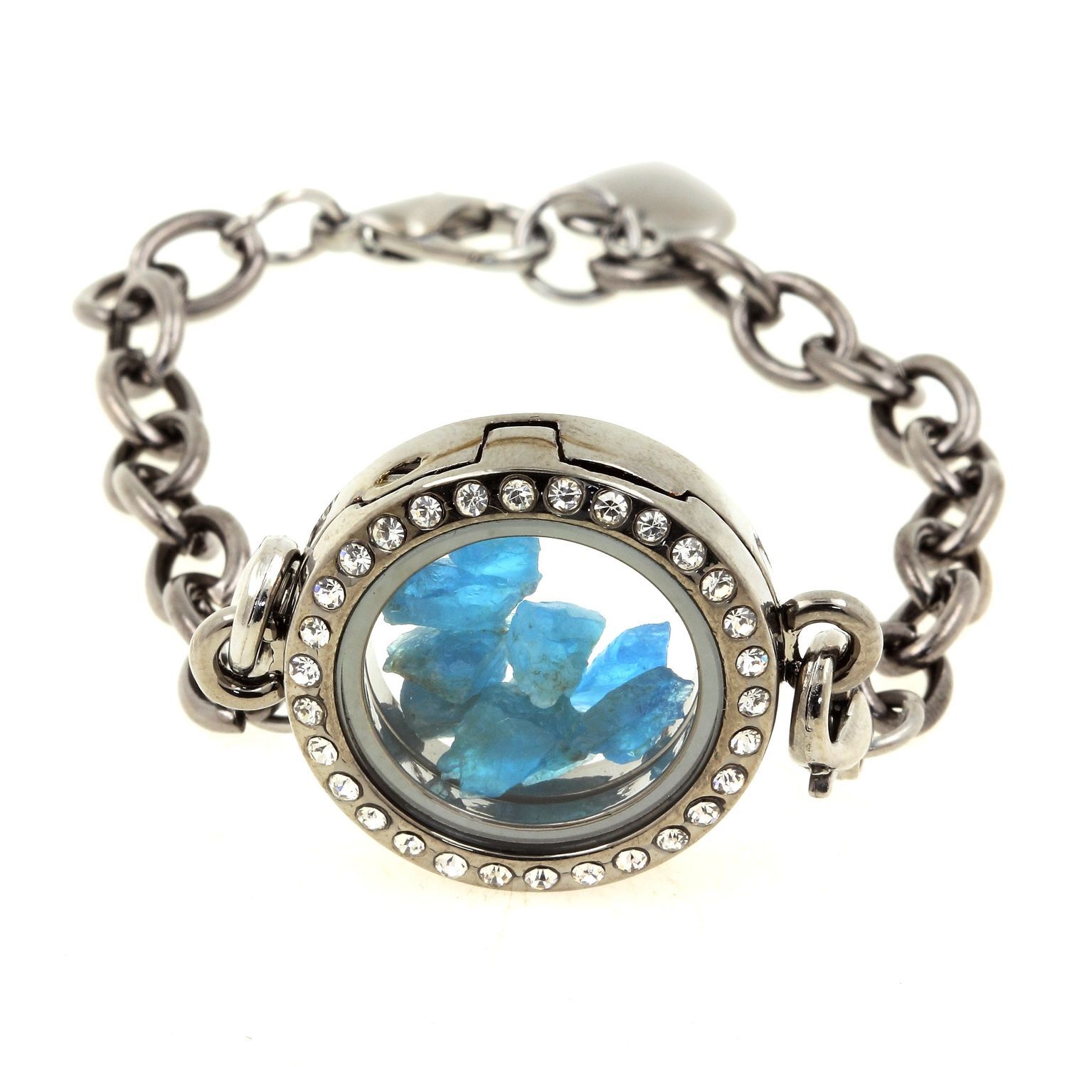 Bracelet apatite bleu neon brut médaillon noir 25 mm, bijou de créateur