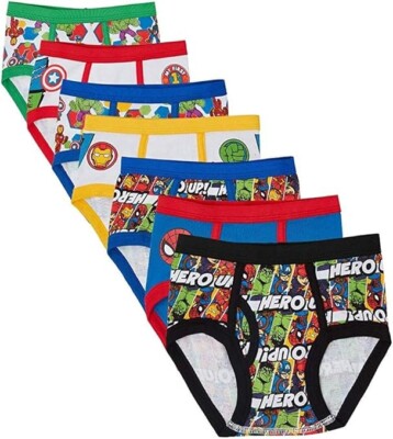 7 briefs Boys Toddler Superhero Marvel Friends Exclusive Underwear 2T/3T(3 pack)