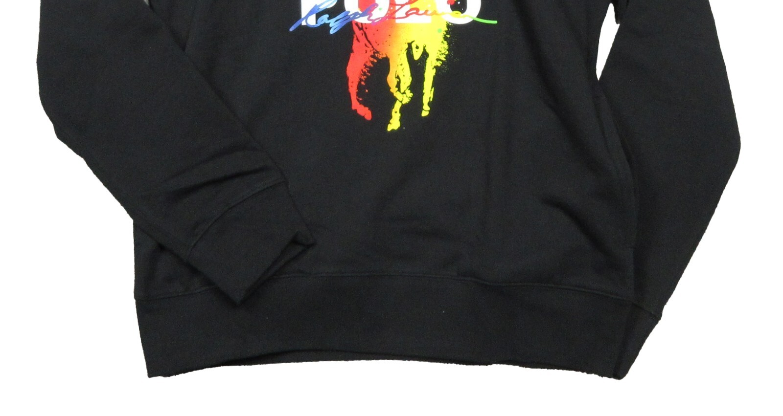 Polo Ralph Lauren uomo nera tie dye pony player logo pile pullover felpa con cappuccio